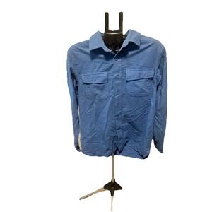 Vintage 80s LL Bean‎ Blue Cotton Shirt 1980s Outdoor Button Up USA Size M